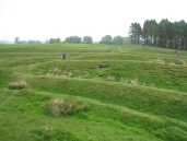 View of the eastern defences of the Roman fort at Ardoch (©Rebecca Jones 2008)
